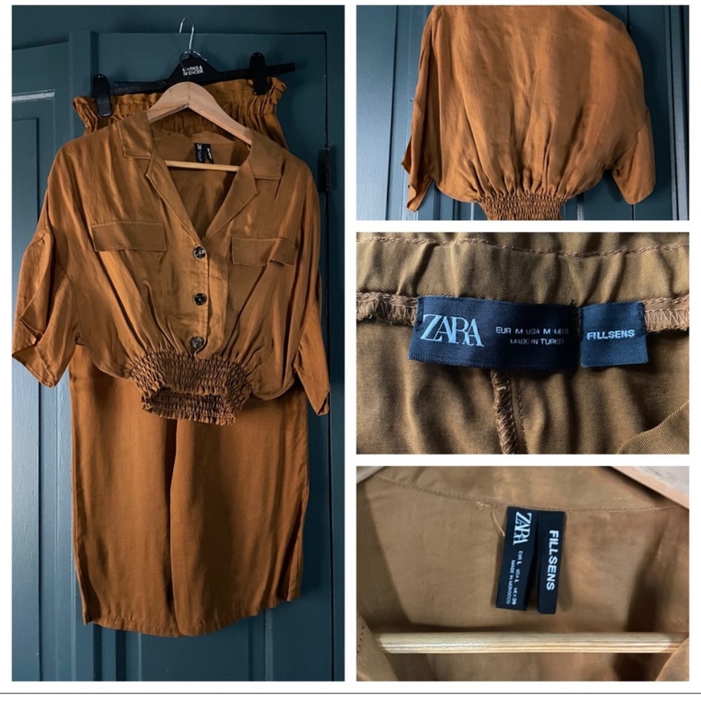 Zara Brown Button-Up Dress